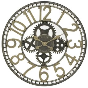 Ρολόι Τοίχου 3-20-925-0016 D50Χ4 Gold-Black Inart Πολυρεσίνη