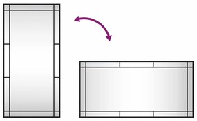 Καθρέφτης Ορθογώνιος Μαύρος 50 x 100 εκ. από Σίδερο - Μαύρο