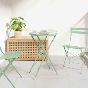 vidaXL Αναδιπλούμενο Τραπέζι Κήπου Λαχανί Ø50x71 cm από Χάλυβα