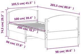 ΠΛΑΙΣΙΟ ΚΡΕΒΑΤΙΟΥ ΜΕ ΚΕΦΑΛΑΡΙ ΛΕΥΚΟ 100X200ΕΚ ΜΑΣΙΦ ΞΥΛΟ ΠΕΥΚΟΥ 842563