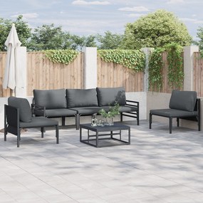 vidaXL Σετ Καναπέ Κήπου 6 pcs Ανθρακί Ατσάλι