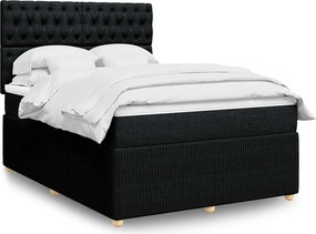 vidaXL Κρεβάτι Boxspring με Στρώμα Μαύρο 160x200 εκ. Υφασμάτινο