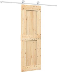 vidaXL Συρόμενη Πόρτα Φυσικό και Λευκό 70 x 210 cm