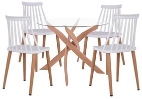 Intrahome ΣΕΤ ΤΡΑΠΕΖΑΡΙΑΣ 5ΤΜΧ ΚΑΡΕΚΛΕΣ UPINGCASABLANCALTCASABLANCAION ΛΕΥΚΕΣ &amp; ΤΡΑΠΕΖΙ ΜΕΤΑΛΛΙΚΟ Φ90CASABLANCABU_DHCASABLANCABI74Υ intraho-0008819