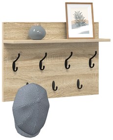 vidaXL Τοίχου Κρεμάστρα Sonoma Δρυς 60 x 40 x 12 cm Επεξεργασμένο ξύλο