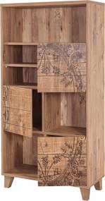 Βιβλιοθήκη PWF-0181-7 σε χρώμα πεύκου 80x36x155εκ