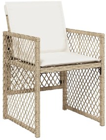 vidaXL Σετ Τραπεζαρίας Κήπου 13 τεμ. Μπεζ Συνθ. Ρατάν με Μαξιλάρια