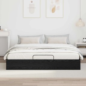 vidaXL Κρεβάτι Οθωμανικού Τύπου Μαύρη Δρυς 203 x 160 x 25 εκ