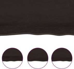 vidaXL Επιφάνεια Τραπεζιού Σκούρο Καφέ 60x60x(2-4)εκ Επεξ. Μασίφ Δρυς