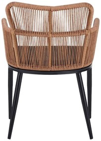Καρέκλα - Πολυθρόνα Naoki pe rattan - metal σε Φυσικό με μαύρα πόδια/μαξιλάρι 59x62.5x78 εκ. 59x62.5x78 εκ.