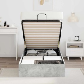 vidaXL Κρεβάτι Οθωμανικού Τύπου Σκυρόχρωμο Γκρι 90 x 200 cm