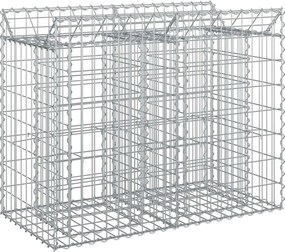 vidaXL Ανασηκωμένο κρεβάτι gabion Ασημί