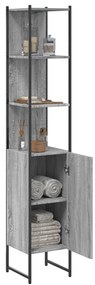 vidaXL Ντουλάπι Μπάνιου Γκρι Sonoma 33x33x185,5 εκ. Επεξεργασμένο Ξύλο