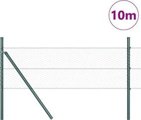 vidaXL Έξιγωνο φράχτη σταθερού εδάφους 10 x 0,8 μ Πράσινο Δίχτυ
