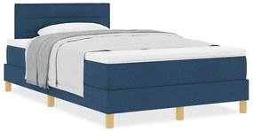 vidaXL Κρεβάτι box spring με στρώμα με στρώμα Μπλε 120 x 200 cm ύφασμα
