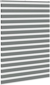 vidaXL Ζέβρα τυφλή Σκούρο Γκρι Πλάτος υφάσματος 155,9 εκ. Πολυεστέρας