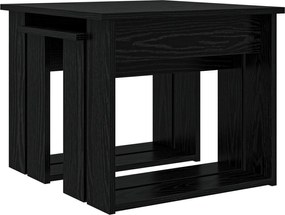 vidaXL Σετ Τραπεζιού Για Καφέ 2 pcs Μαύρη Οξυά Επεξεργασμένο ξύλο