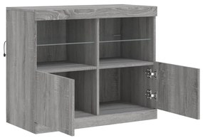 vidaXL Μπουφές με LED Γκρι Sonoma 81 x 37 x 67 εκ.