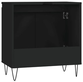 vidaXL Ντουλάπι Μπάνιου Μαύρο 58 x 33 x 60 εκ. από Επεξεργασμένο Ξύλο