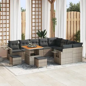vidaXL Σετ Καναπέ Κήπου 12 pcs Γκρι συνθετικό ρατάν