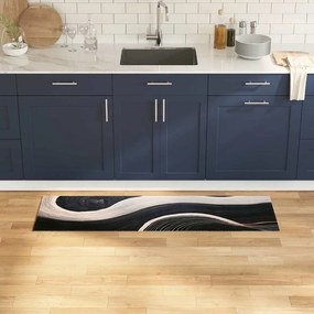 vidaXL Χαλί Κουζίνας Μαύρο 150 x 45 εκ Βελούδο