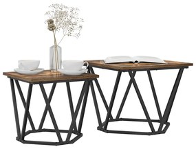 vidaXL Σετ βοηθητικά τραπεζάκια 2 pcs Καπνιστή δρυς 50 x 50 x 40 cm