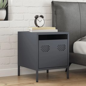 vidaXL Κομοδίνο Ανθρακί 35x39x43,5 εκ. από Χάλυβα