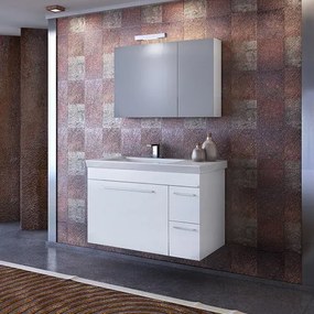 Drop Status White 85 MDF - Πάγκος με Νιπτήρα &amp; Καθρέπτη