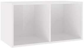 vidaXL Έπιπλο Δίσκων Βινυλίου Γυαλ. Λευκό 71x34x36 εκ. Επεξεργ. Ξύλο