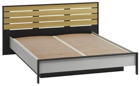 Κρεβάτι Fresno AT101, Διπλό, Γκρι, 160x200, Μέταλλο, Πλαστικοποιημένη μοριοσανίδα, Τάβλες για Κρεβάτι, 192x211x92cm, 117 kg | Epipla1.gr