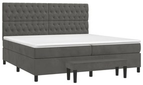 ΚΡΕΒΑΤΙ BOXSPRING ΜΕ ΣΤΡΩΜΑ ΣΚΟΥΡΟ ΓΚΡΙ 200X200 ΕΚ. ΒΕΛΟΥΔΙΝΟ 3138044