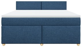 Κρεβάτι Boxspring με Στρώμα Μπλε 180x200 εκ. Υφασμάτινο - Μπλε