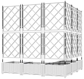 vidaXL Γλάστρα Κήπου με Πύργο 5 τεμ Λευκή 120x120x125.5 εκ