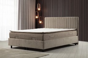 Single Mattress, Base &amp; Headboard Safir Set 120 x 200 v2 - Brown Brown