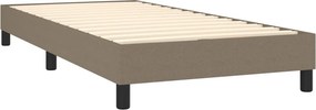 vidaXL Κρεβάτι Boxspring με Στρώμα Taupe 90x200 εκ. Υφασμάτινο