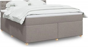 vidaXL Κρεβάτι Boxspring με Στρώμα Taupe 180x200 εκ. Υφασμάτινο