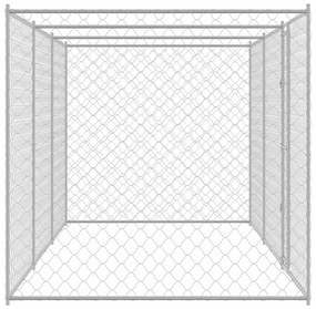 vidaXL Κλουβί σκύλου Ασημί 600 x 200 x 256 εκ. Επικαλυμμένος Χάλυβας