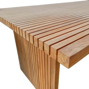 Τραπέζι Zibra teak ξύλο σε φυσική απόχρωση 220x100x75εκ