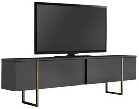 Megapap Έπιπλο Τηλεόρασης Luxe Ανθρακί - Χρυσό 180x30x50εκ.