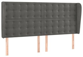 vidaXL Κρεβάτι Boxspring με Στρώμα &amp; LED Σκ. Γκρι 200x200εκ. Βελούδινο