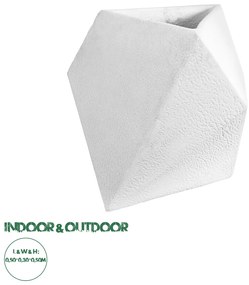 20737 GloboStar® Artificial Garden ALBEROBELLO 20737 Επιδαπέδιο Πολυεστερικό Τσιμεντένιο Κασπώ Γλάστρα - Flower Pot Λευκό Μ50 x Π30 x Υ50cm