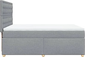 vidaXL Κρεβάτι Boxspring με Στρώμα Αν. Πράσινο 160x200εκ Υφασμάτινο