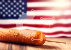 Σετ των 2 Intra Συλλεκτικό Ξύλινο Παζλ Plywood  4mm - American Hot Dog με κέτσαπ και μουστάρδα Σε Ξύλινο Κουτί - Διαστάσεις: 10x10 cm – 25 κομμάτια