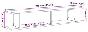 Ραφιέρες Τοίχου 2 τεμ. Όψη Παλαιού Ξύλου 105x18x20εκ Επεξ. Ξύλο - Καφέ