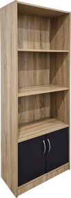 Βιβλιοθήκη Tekaro pakoworld sonoma-ανθρακί 60x29x166εκ