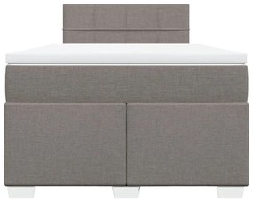 Κρεβάτι Boxspring με Στρώμα Taupe 120x200 εκ. Υφασμάτινο - Μπεζ-Γκρι