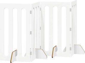 vidaXL Αναδιπλούμενη περίφραξη κατοικίδιων 4 pcs Λευκός