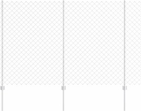vidaXL Φράχτης αλυσίδας με στήλη 10 x 1,5 m Γαλβανισμένος Χάλυβας