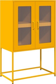 vidaXL Highboard Μουστάρδα κίτρινη 68x39x107 cm Χάλυβας