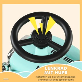 Παιδικό αυτοκίνητο-πατίνι AIYAPLAY, vintage σχεδιασμός, κρυφός αποθηκευτικός χώρος, προστασία από ανατροπή, κόρνα, 12-36 μηνών, πράσινο